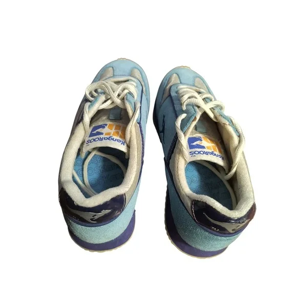 KangaROOS Vintage 1996 Blue Suede‎ Leather Sneakers Women's 6.5M Zip Pocket!!